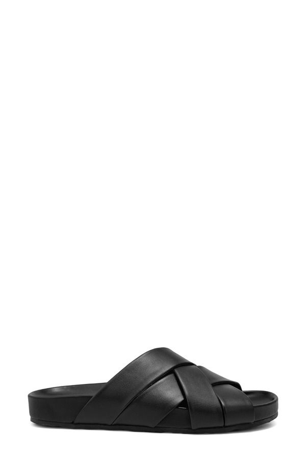 エアロソールズ レディース シューズ サンダル Aerosoles Lecco Woven Slide Sandal Black Fx Nappa ブラック