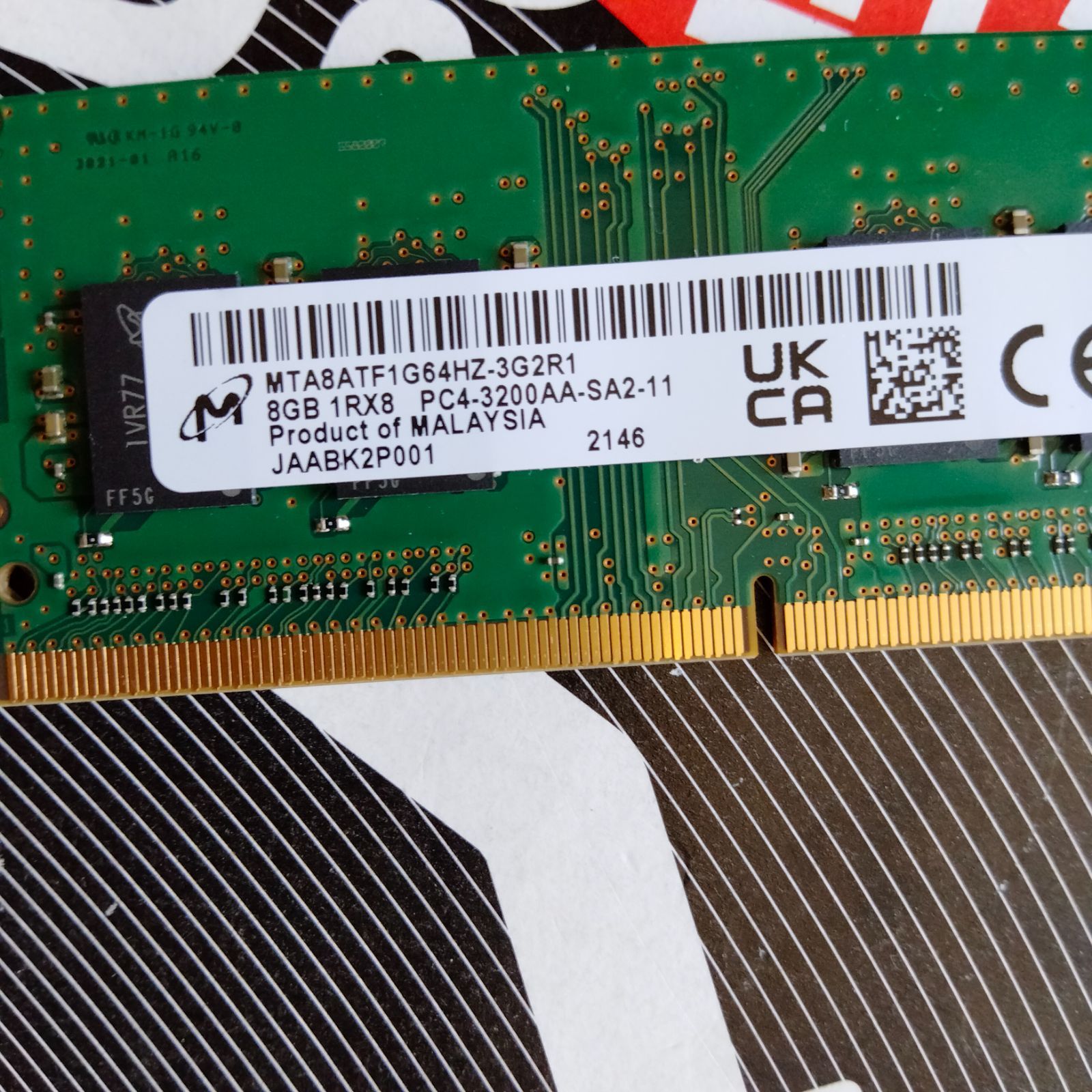 TTF09 PC4-3200AA 8G メモリー Micron DDR4 中古 稼動品 - メルカリ