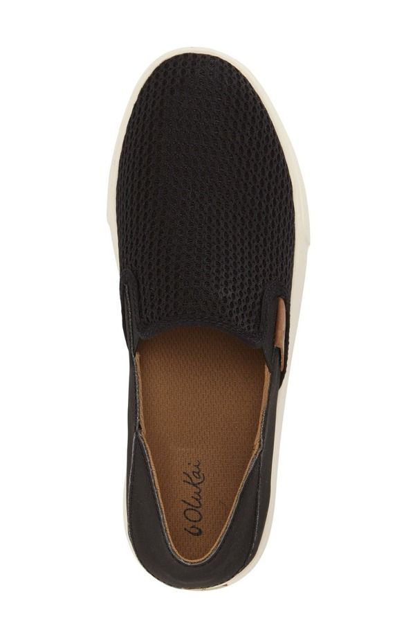 オルカイ レディース シューズ スニーカー OluKai Pehuea SlipOn Sneaker Black Faux Leather ブラック
