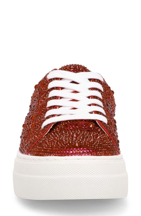 ベッツィジョンソン レディース シューズ スニーカー プラットフォーム Betsey Johnson Sidny Crystal Pav Platform Sneakered レッド ベッツィジョンソン レディース シューズ スニーカー プラットフォーム Betsey Johnson Sidny Crystal Pav Platform Sneakered レッド