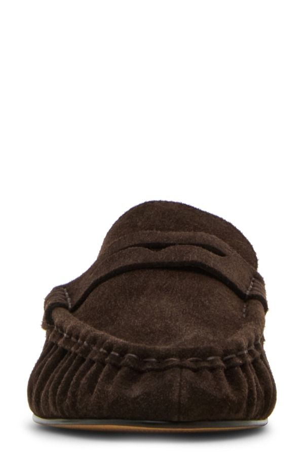 スティーブ マデン レディース シューズ スリッポン・ローファー Steve Madden Rafe Loafer Mule Chocolate Suede チョコレート