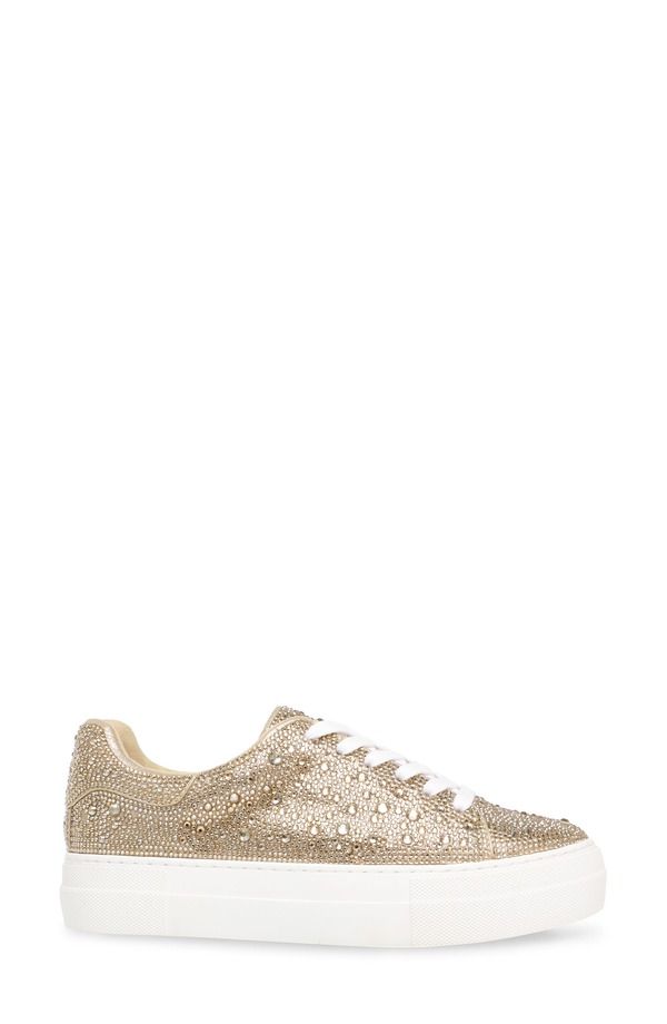 ベッツィジョンソン レディース シューズ スニーカー プラットフォーム Betsey Johnson Sidny Crystal Pav Platform Sneaker Light Gold ゴール