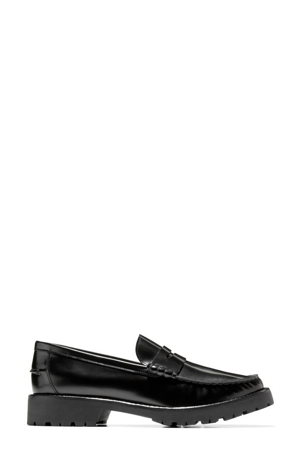 コールハーン レディース シューズ スリッポン・ローファー Cole Haan Treena Lug Penny Loafer Black Box Leather ブラック
