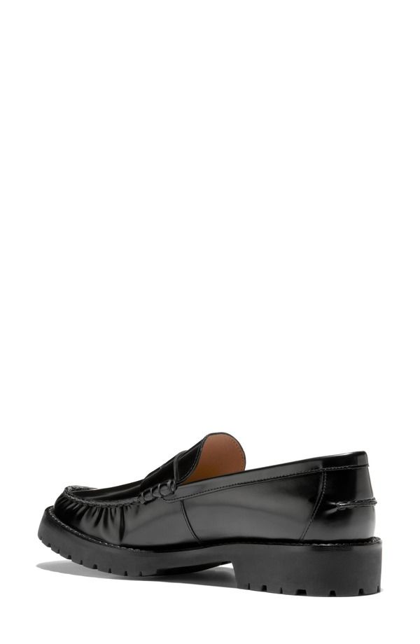 コールハーン レディース シューズ スリッポン・ローファー Cole Haan Treena Lug Penny Loafer Black Box Leather ブラック