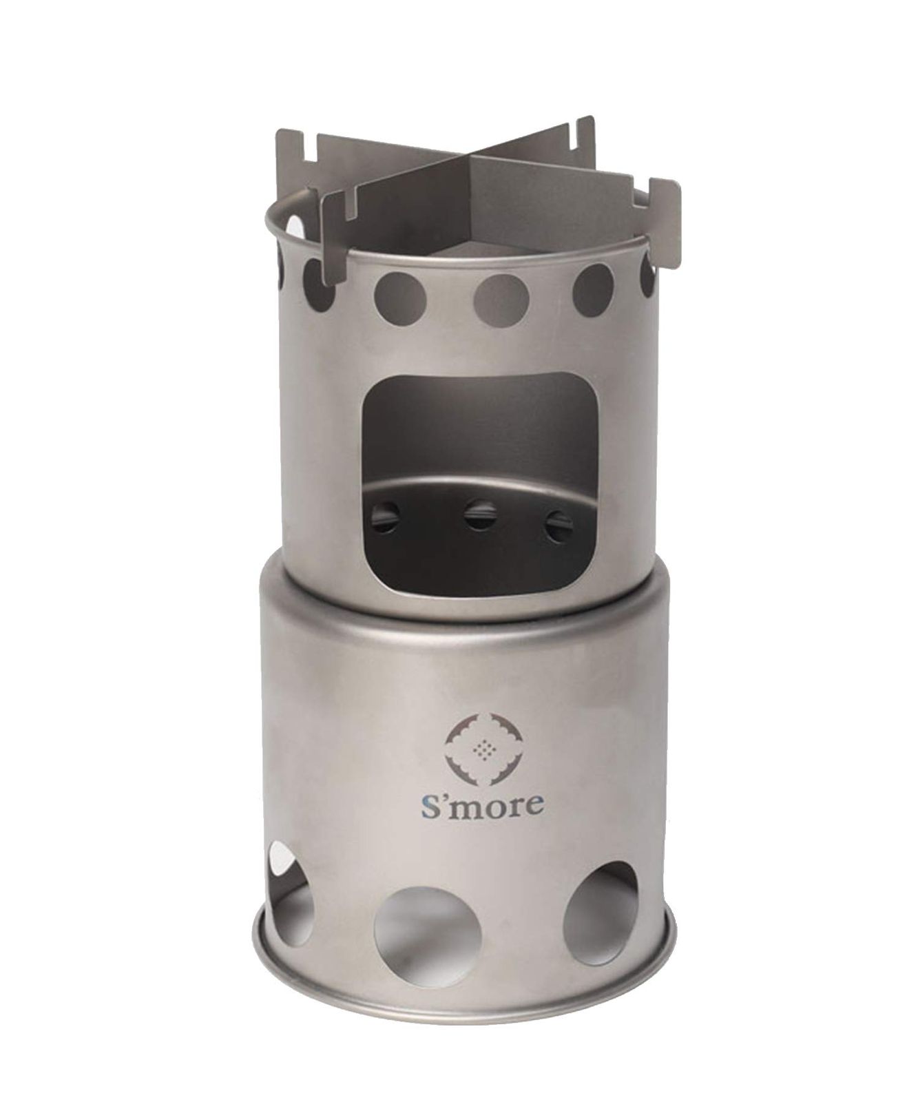 S'more(スモア) Titanium Chimni キャンプ ストーブ コンロ 焚火台 たき火 ソロキャンプ カマド 調理器具 アウトドア チムニー たき火台 コンパクト 木炭追加用開口