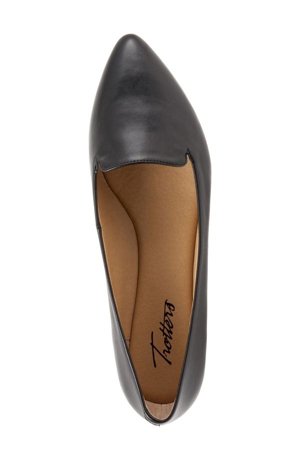 トロッターズ レディース シューズ スリッポン・ローファー Trotters Harlowe Pointed Toe Loafer Black Leather ブラック トロッターズ レディース シューズ スリッポン・ローファー Trotters Harlowe Pointed Toe Loafer Black Leather ブラック
