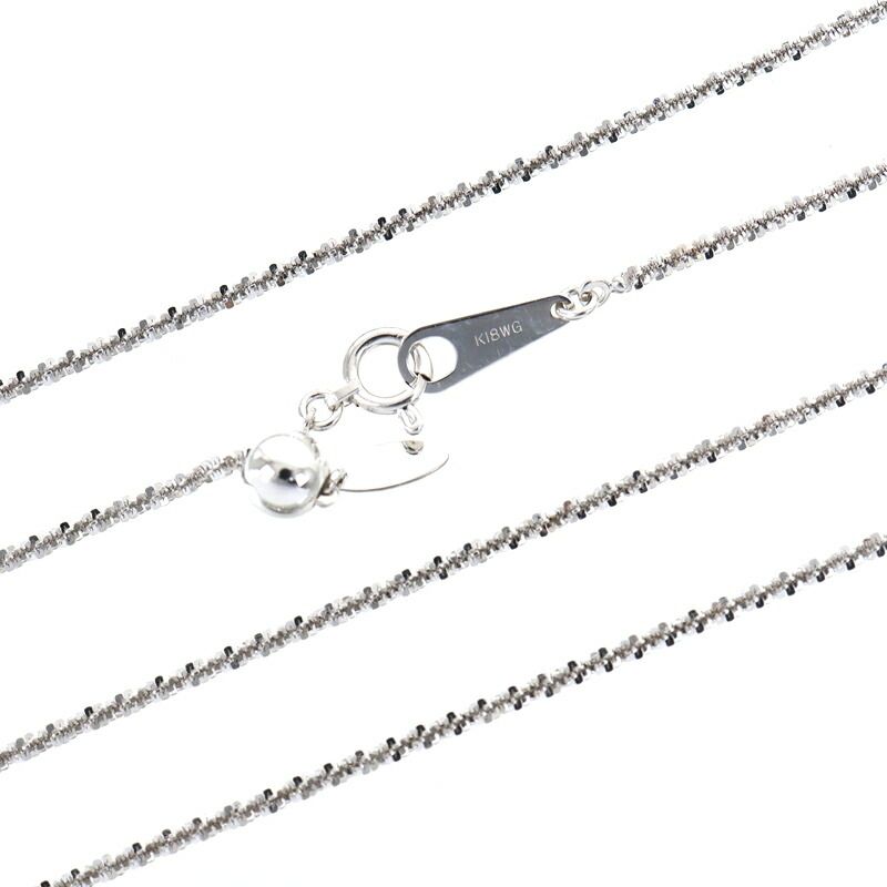 ネックレス クリスクロスチェーン 18k 18金 ホワイトゴールド 45.5cm アジャスター付き チェーンネックレス レディース ジュエリー アクトワン【中古】