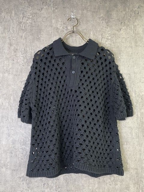 【中古】STUSSY ｽﾃｭｰｼｰ BIG MESH POLO SWEATER ﾋﾞｯｸﾞ ﾒｯｼｭ ﾎﾟﾛ ｾｰﾀｰ ﾌﾞﾗｯｸ S 33946092