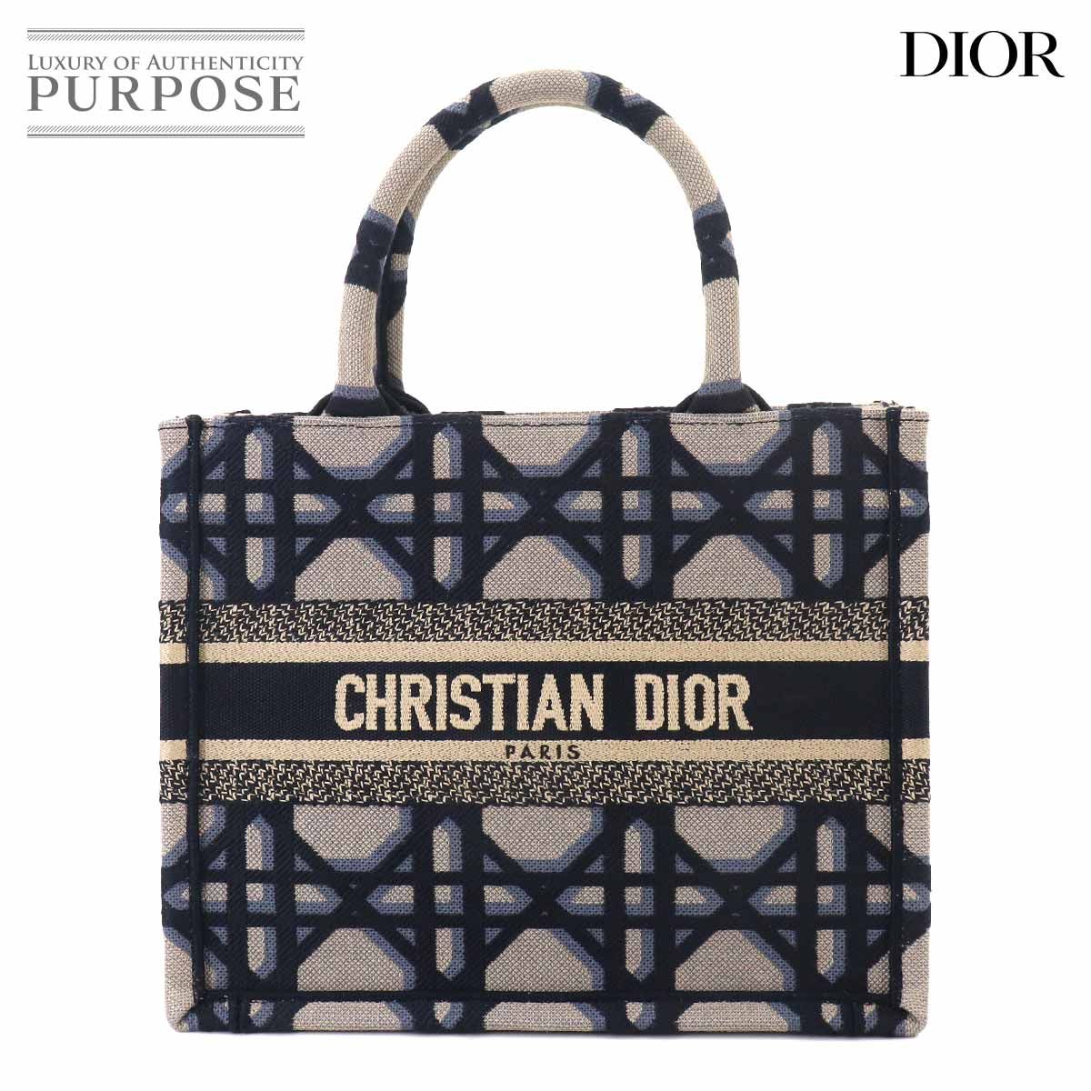 未使用 展示品 クリスチャン ディオール Christian Dior マクロカナージュ ブック トート スモール バッグ キャンバス 90321699