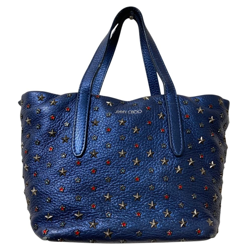 ジミーチュウ ミニサラ ショルダーバッグ 2way ネイビー スタッズ スター 良品 JIMMY CHOO ジミーチュウ ミニサラ カラースタースタッズ 2WAY