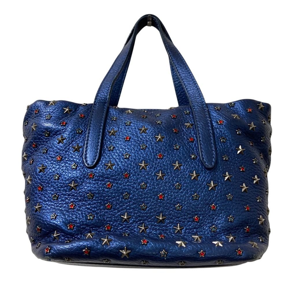 ジミーチュウ ミニサラ ショルダーバッグ 2way ネイビー スタッズ スター 良品 JIMMY CHOO ジミーチュウ ミニサラ カラースタースタッズ 2WAY