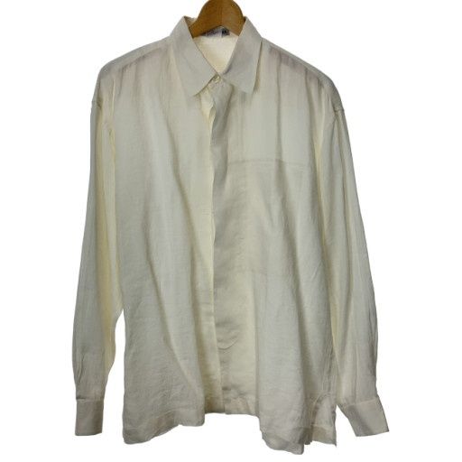 【中古】　ISSEY MIYAKE MEN　プレーンシャツ　長袖　トップス　無地　レギュラーカラー　イタリア製　ドメスティック　古着　/1156