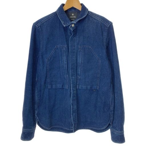 【中古】　Snow Peak　デニムジャケット　スナップボタン　無地　アウトドア　古着　/1152