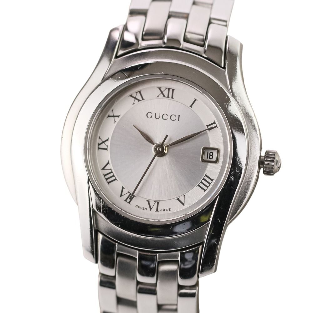 美品 電池交換済み GUCCI グッチ クォーツ 腕時計 5500L シルバー