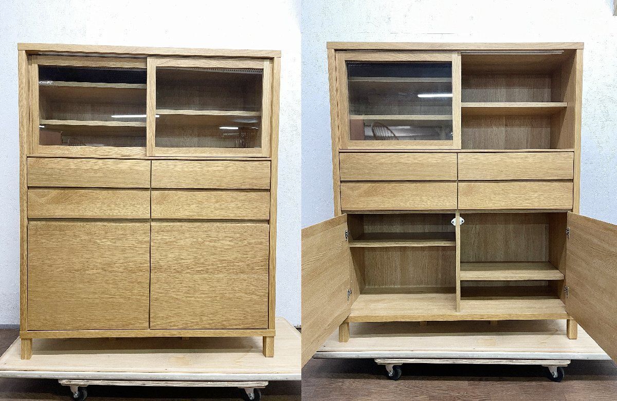 ◇展示品 高野木工 カノ CANO カップボード 食器棚 幅115cm ミドル
