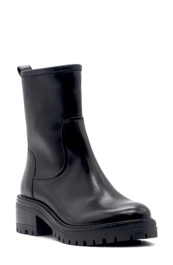 ジェントルソウルズ レディース シューズ ブーツ・レインブーツ プラットフォーム Gentle Souls Bailah Platform Bootie Black Leather ブラック