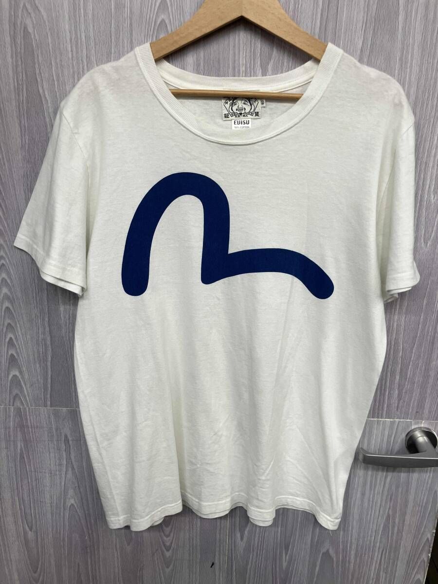 EVISU /エヴィス Tシャツ ホワイト サイズM まいどおおきに ブルーペイント