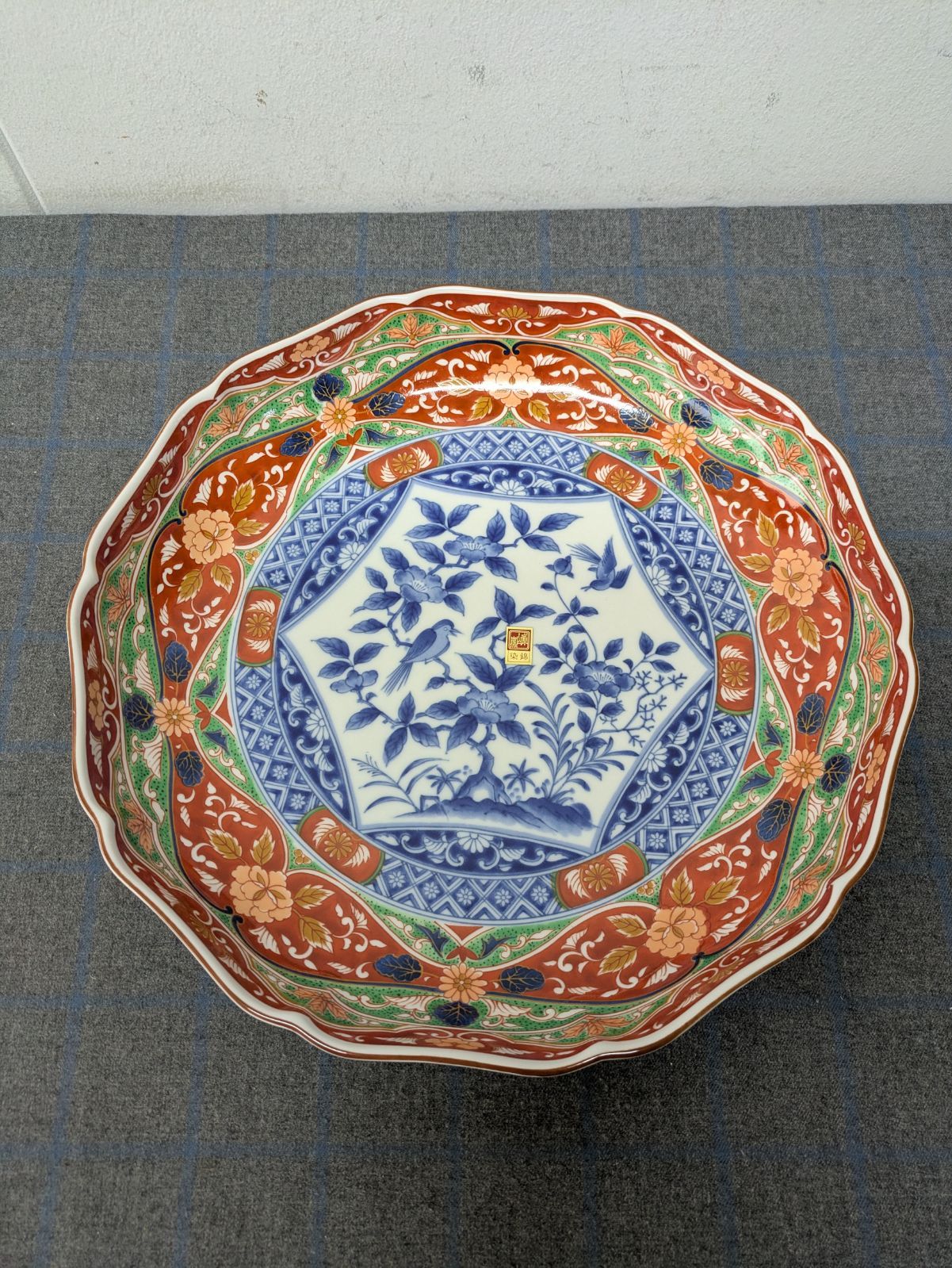 新品】美濃焼 前畑陶器 庫山窯 古伊万里様式 染錦花鳥 染付 色絵 輪花
