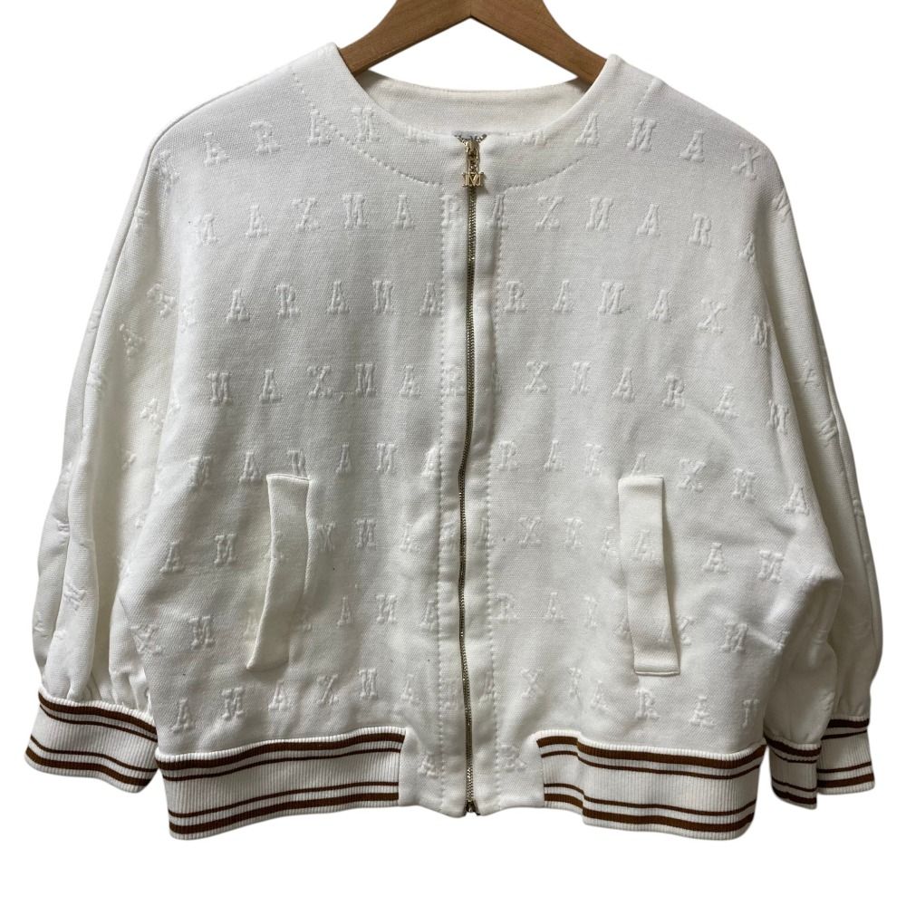 美品 23SS MaxMara マックスマーラ CARTONE ロゴジャガード ジップ 
