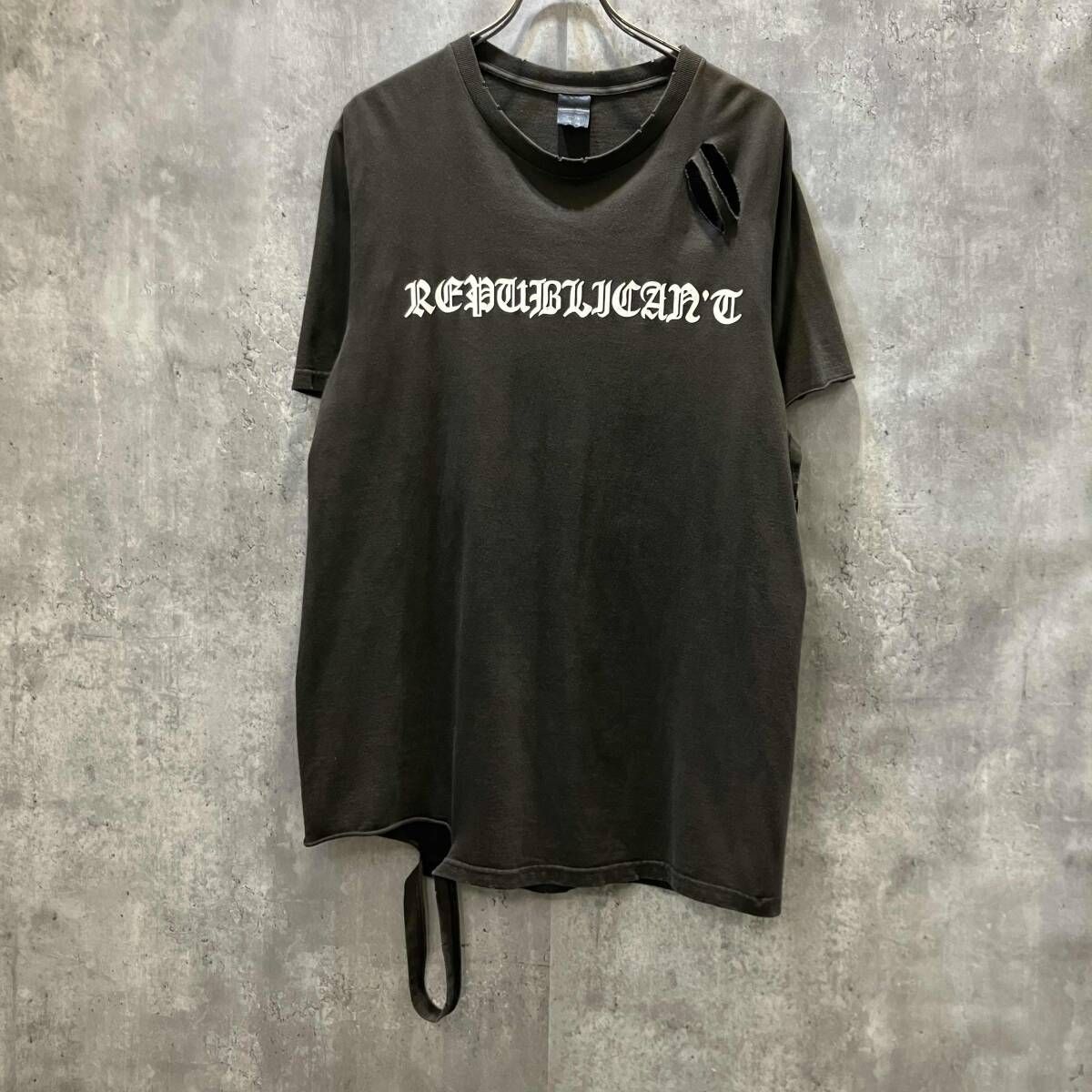04AW NUMBER (N)INE 半袖Tシャツ反戦TEE size4 ブラウン ナンバーナイン
