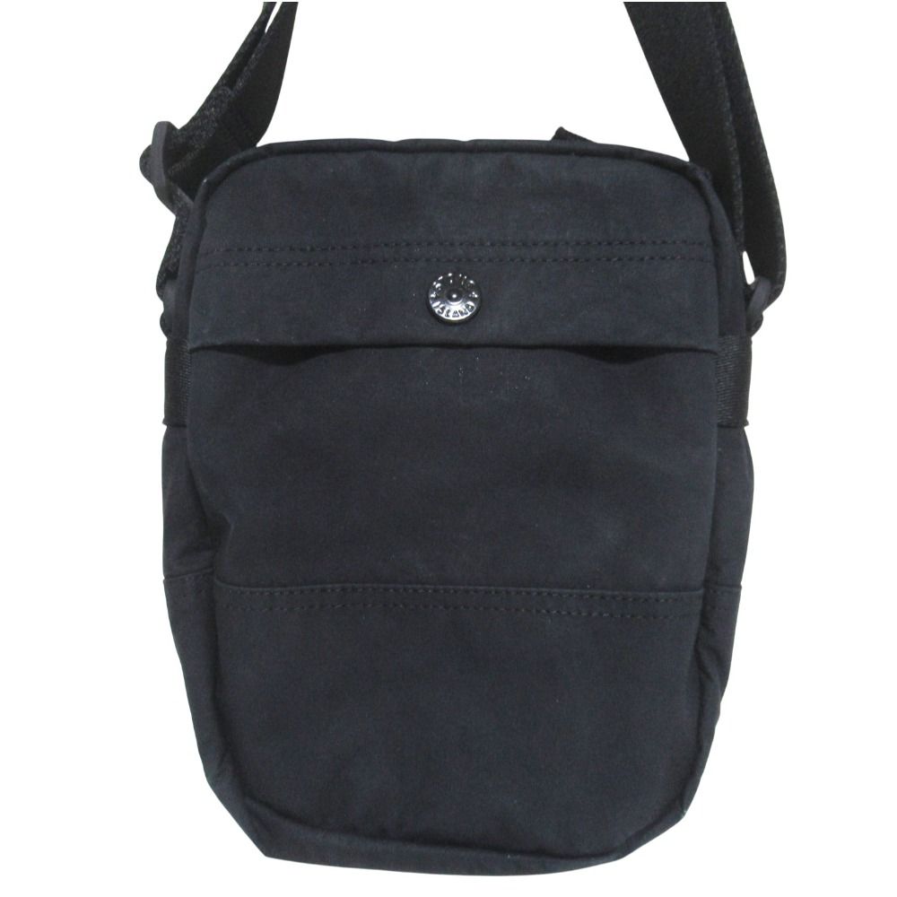 良品 25AW STONE  ストーンアイランド COMPASSロゴ コットン ショルダーバッグ K2S159200019 ブラック メンズ 古着 中古 USED 良品 25AW STONE ISLAND ストーンアイランド COMPASSロゴ コットン