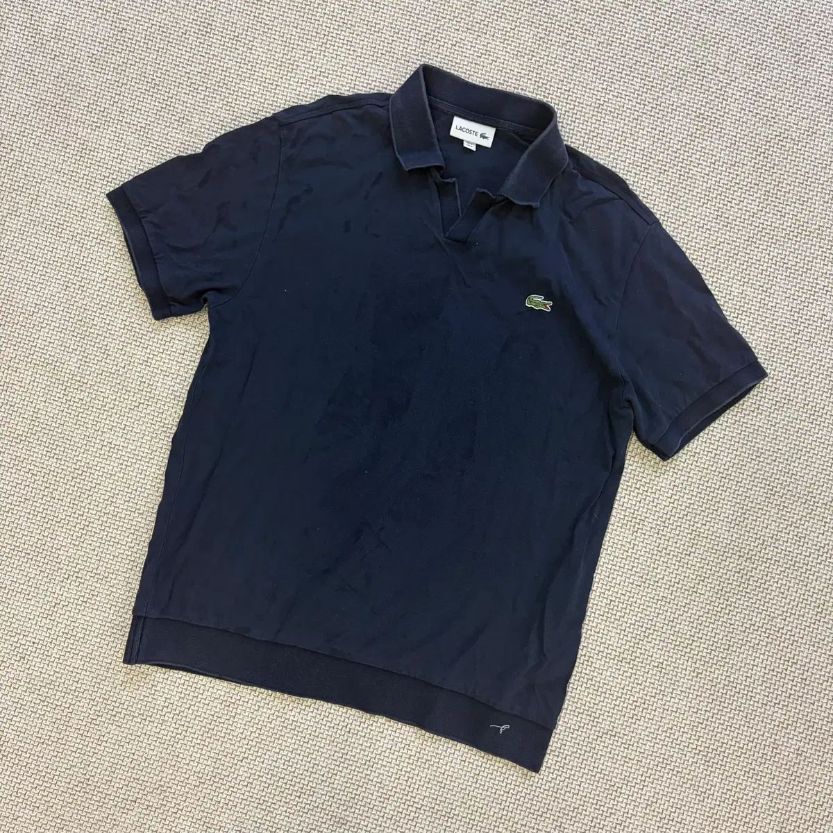 M LACOSTE ラコステ オープンネック 半袖 カラーTシャツ 0617D1