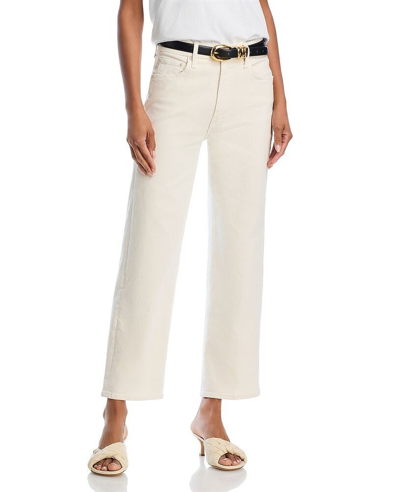 マザー レディース ボトムス デニムパンツ アンクル ジーンズ MOTHER The Rambler High Rise Ankle Wide Straight Jeans in Cream Puff