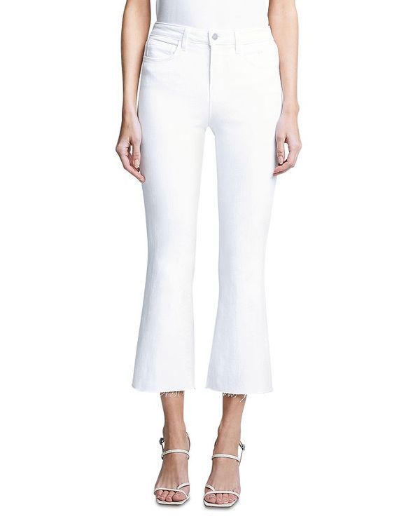 ラジャンス レディース ボトムス デニムパンツ ジーンズ LAGENCE Kendra High Rise Crop Flare Jeans in Blanc Blanc