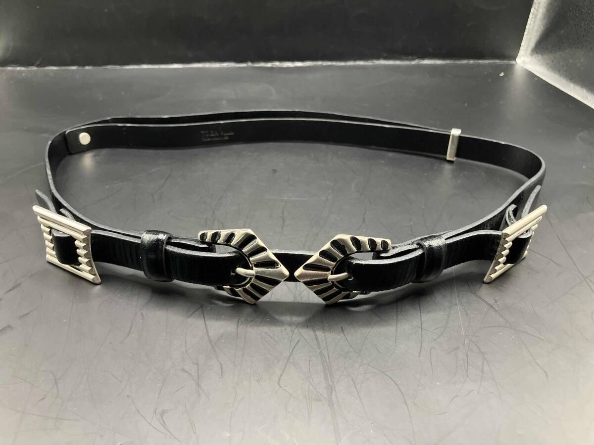 トーガプルラ TOGA PULLA ダブルバックル ブラック レザーベルト TOGA PULLA トーガプルラ ダブルバックルレザーベルト ブラック - メルカリ