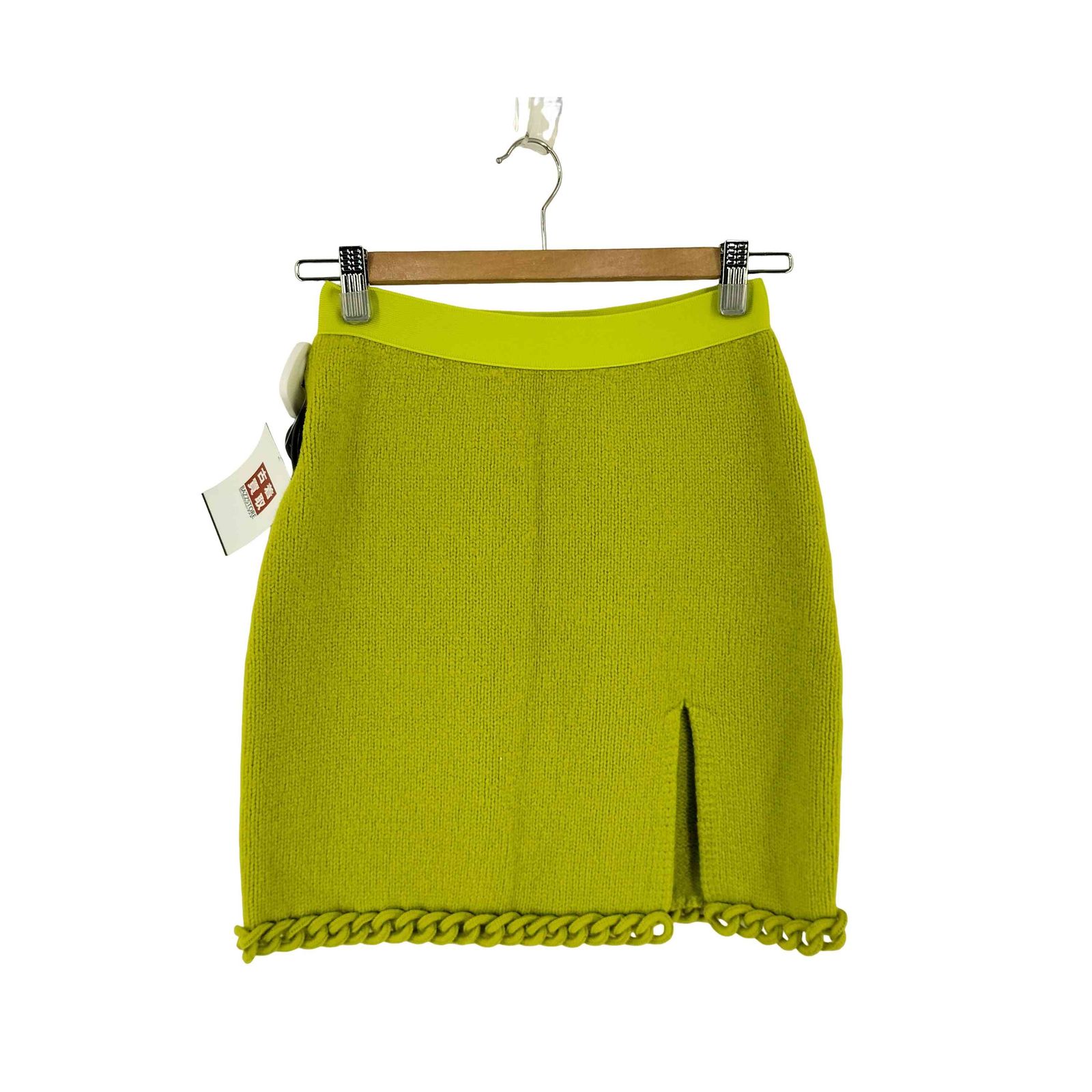 ボッテガヴェネタ BOTTEGA VENETA Acid Green Wool Mini Skirt レディース XS