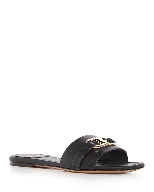 フェラガモ レディース シューズ サンダル Ferragamo Womens Leah Gancini Slide Sandals Black ブラック