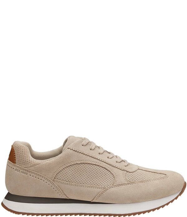 ジョンストンアンドマーフィー メンズ シューズ スニーカー スエード Johnston Murphy Mens Chase Perforated Suede TToe Sneakers Beige ベ