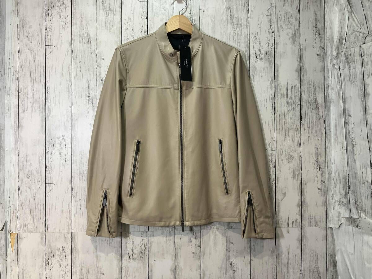 JOSEPH HOMME ジョセフ オム ライトラムナッパ レザー シングルライダース LWJHGS0001 レザージャケット サイズ46 カラーベージュ