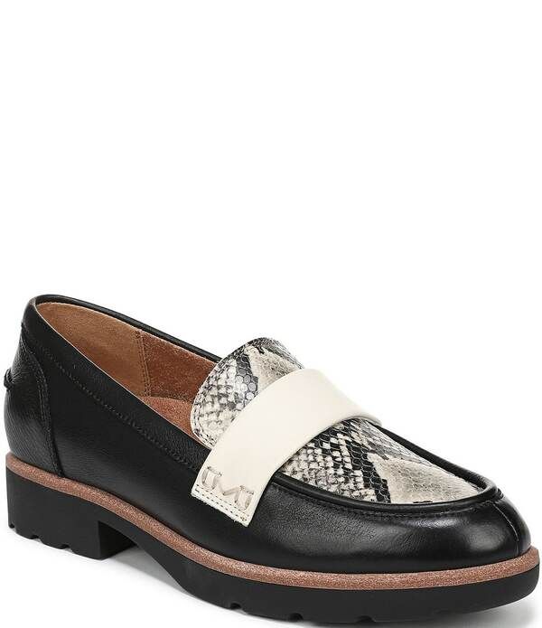 バイオニック レディース シューズ スリッポン・ローファー プリント レザー Vionicleo Leather Snake Print Leather Loafers Black Multi ブラッ