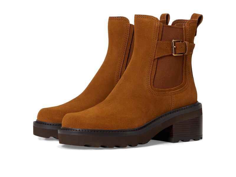 コールハーン レディース シューズ ブーツ・レインブーツ Cole Haan Shibley Waterproof Lug Buckle Booties Tobacco Waterproof Sued