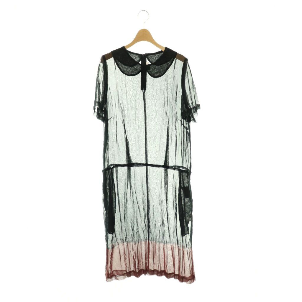 コムデギャルソンコムデギャルソン COMME des GARCONS COMME des GARCONS コムコム RC-O002 AD2008 ワンピース 半袖 シアー S ネイビー ブラウン /ES ■OS