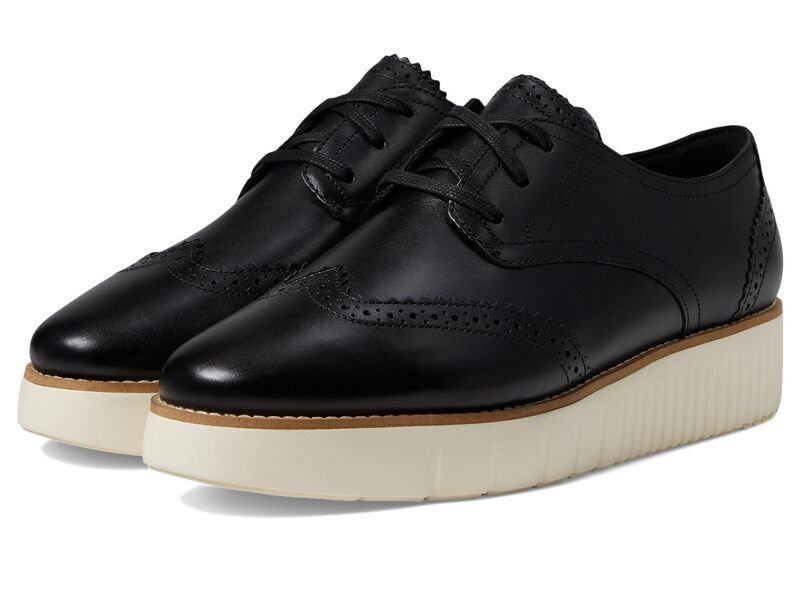 コールハーン レディース シューズ オックスフォード プラットフォーム Cole Haan Grand City Platform Oxford BlackIvory アイボリー