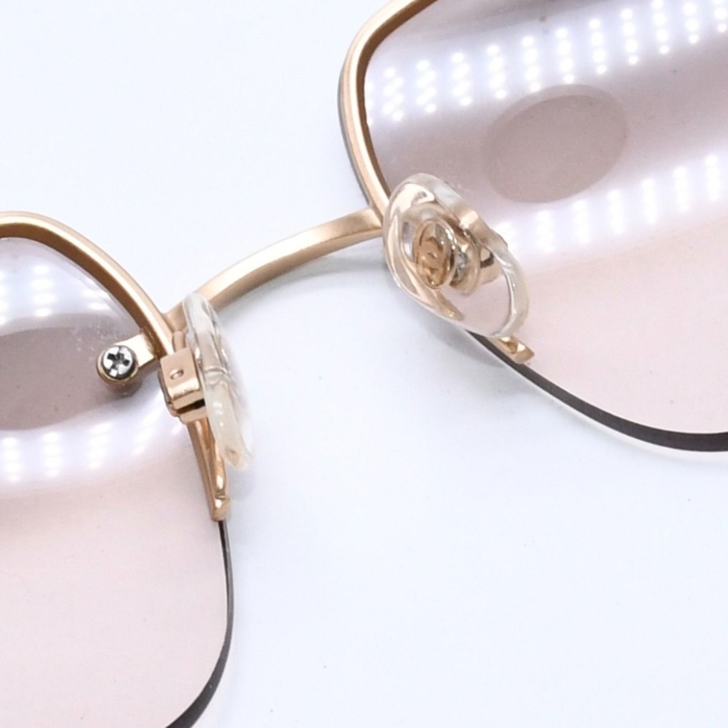極美品 CHANEL シャネル ハーフリム サングラス アイウェア 4092-B c
