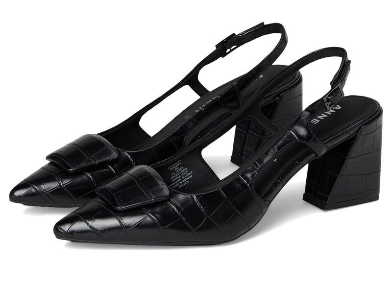 アンクライン レディース シューズ ヒール Anne Klein Renetta Black Croc ブラック