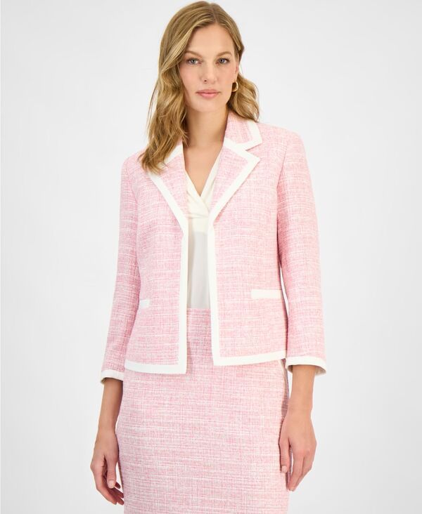 カスパール レディース アウター ジャケット・ブルゾン プチ ブレザー Kasper Womens FramingTrim OpenFront Blazeregular Petite Pink Per