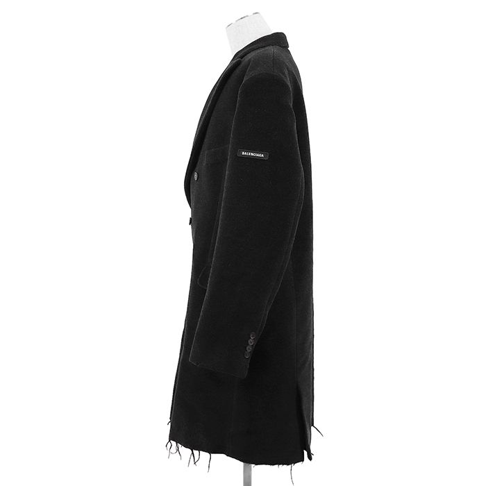 BALENCIAGA ブラック チェスターコート 48 極美品】BALENCIAGA バレンシアガ チェスターコート サイズ 48 メンズ