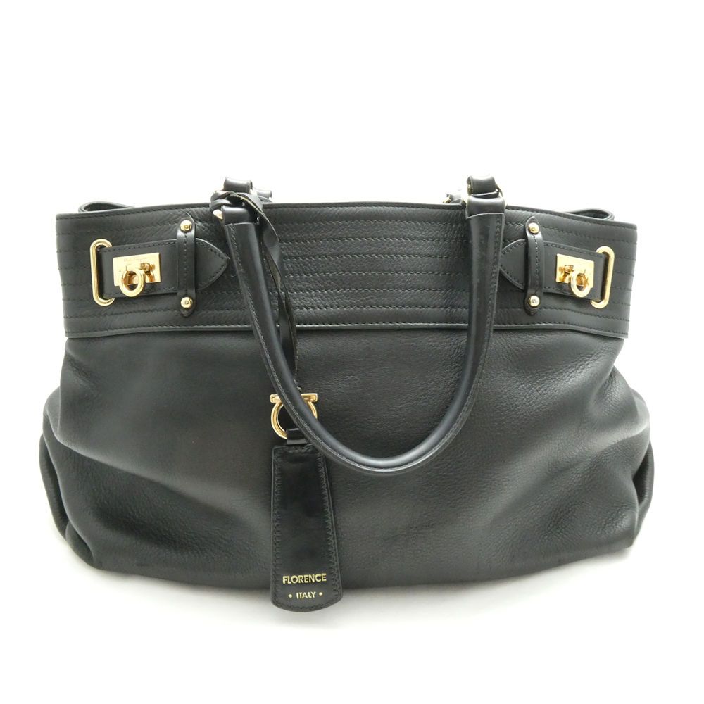美品 Salvatore Ferragamo フェラガモ AB-21C464 トートバッグ レザー 2wayショルダー ガンチーニ金具 かばん 鞄 レディース AU4495