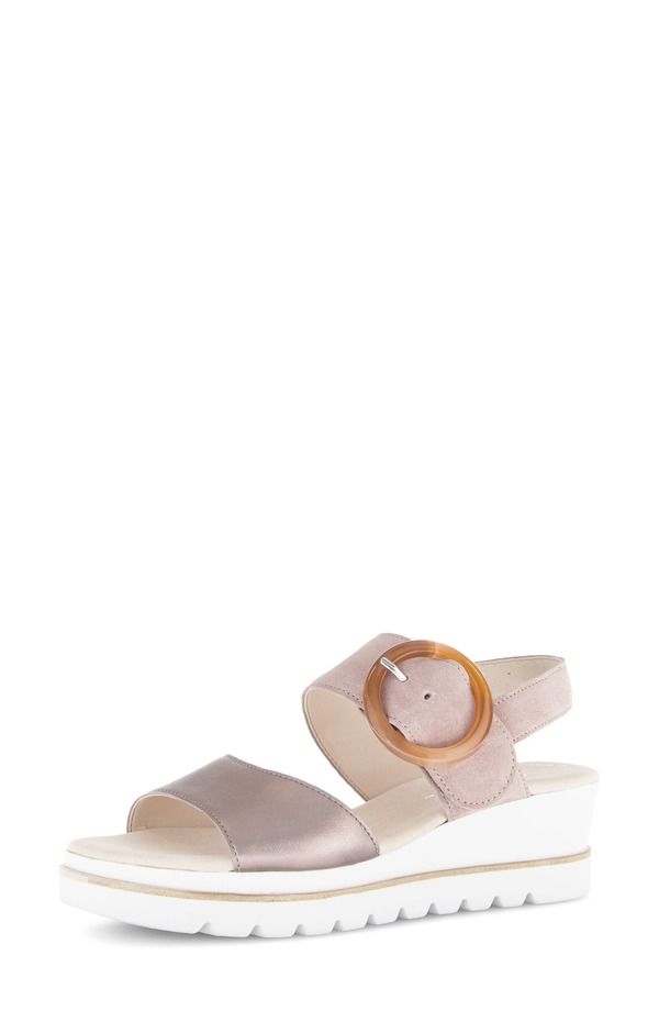 ガボール レディース シューズ サンダル Gabor Quarter Strap Wedge Sandal Dark Rose