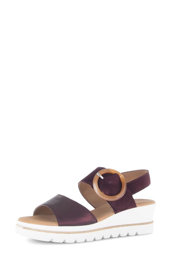 ガボール レディース シューズ サンダル Gabor Quarter Strap Wedge Sandal Mulberry