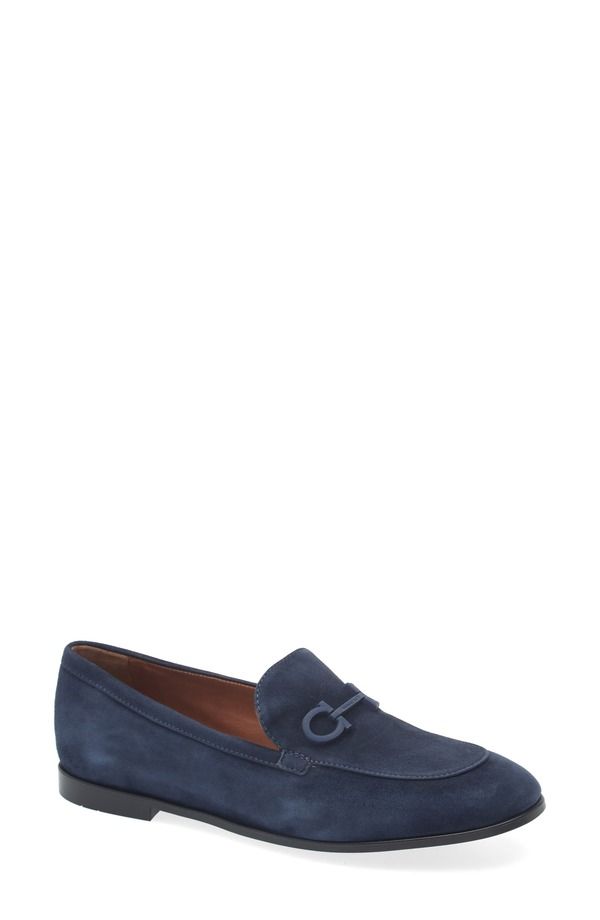 フェラガモ レディース シューズ スリッポン・ローファー FERRAGAMO Soldy Gancio Loafer Navy Naturale ネイビー