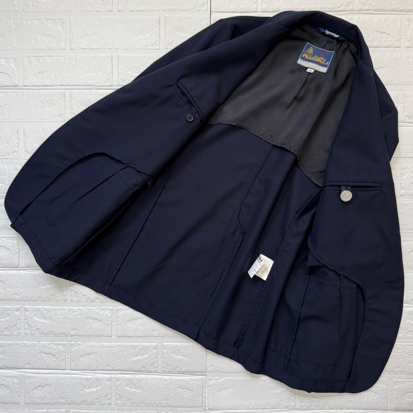 Fraizzoli × 聖林公司 段返り3B 金釦ブレザー 背抜き ネイビー サイズ 