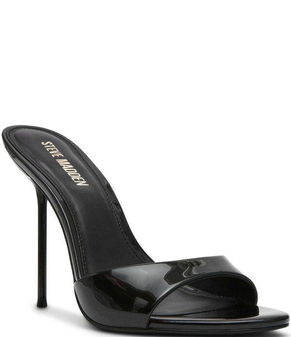 スティーブ マデン レディース シューズ サンダル Steve Madden Davina Patent Stiletto Dresslide Sandals Black ブラック