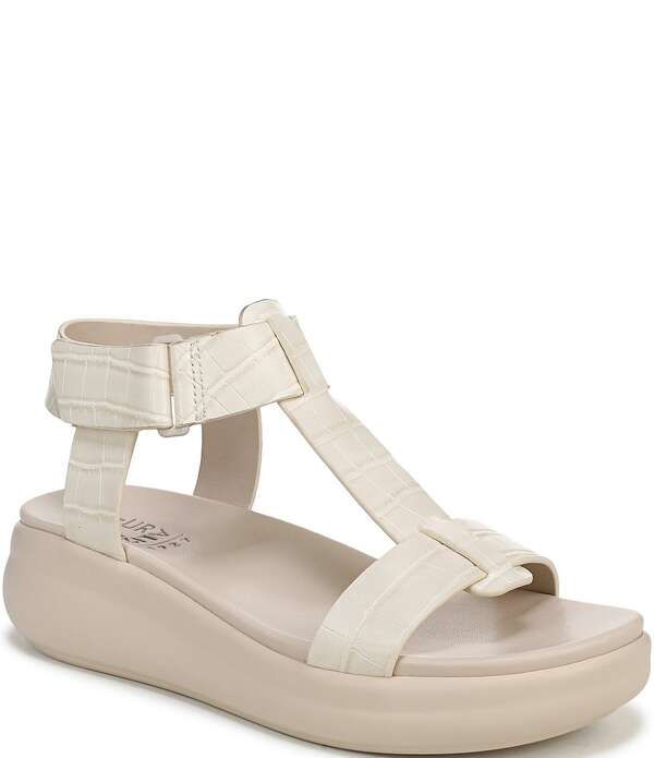 ナチュライザー レディース シューズ サンダル プラットフォーム Naturalizer Cersei Croco Embossed Platform Wedge Sandals Porcelain
