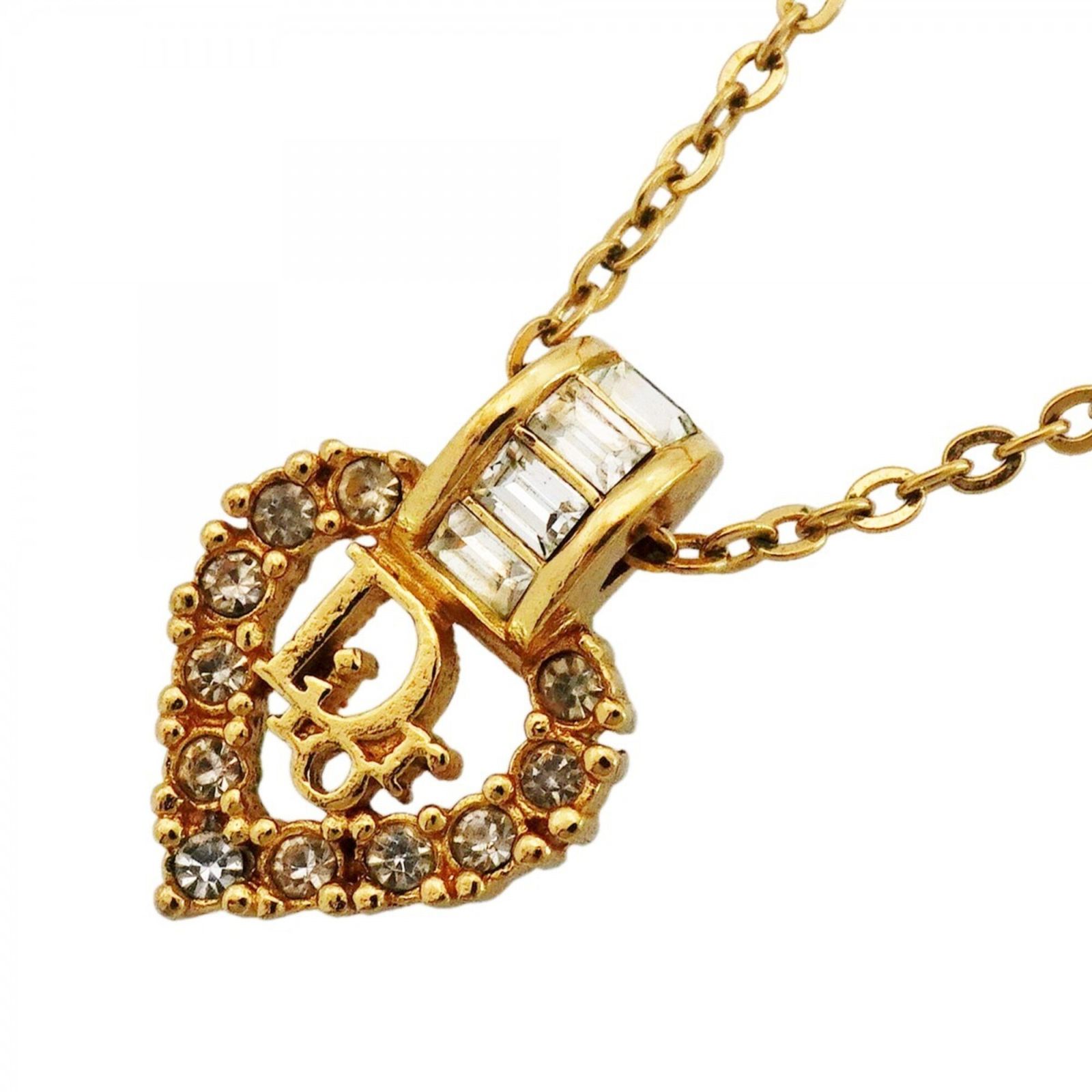 クリスチャン・ディオール(Christian Dior) クリスチャンディオール ネックレス ディオール GPメッキ ラインストーン ゴールドレディース