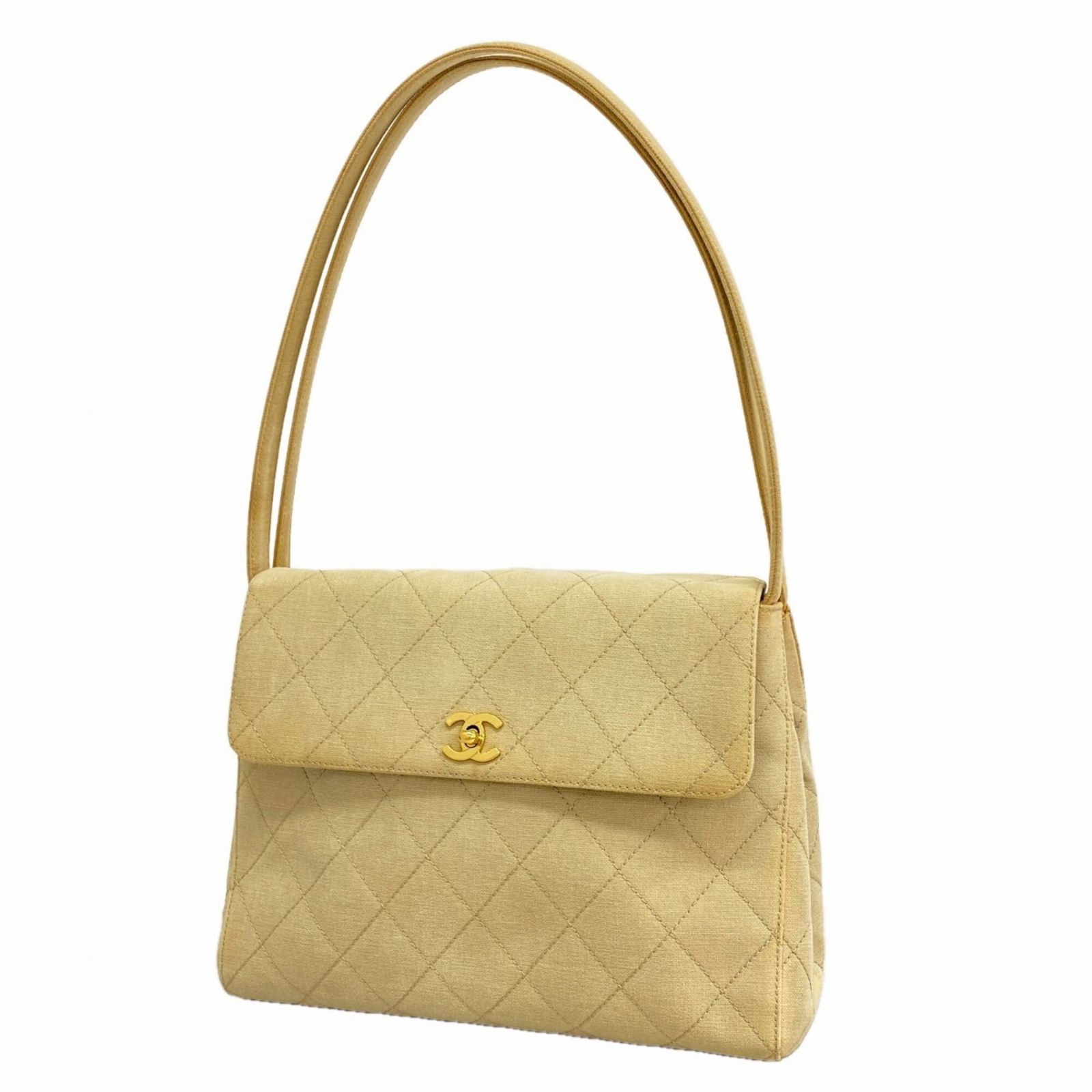 シャネル(Chanel) シャネル ショルダーバッグ マトラッセ キャンバス ベージュ レディース